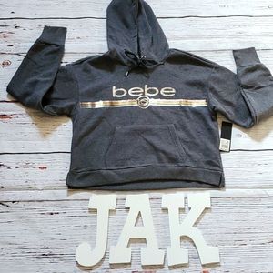 🆕️ BEBE SPORT CHARCOAL SEQUIN LOGO HOODIE